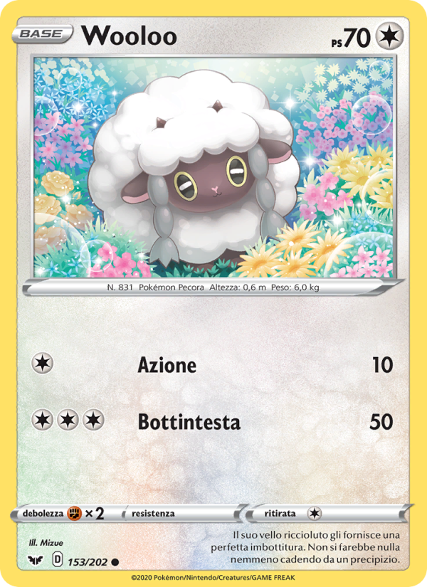 Wooloo 153/216 — Sword & Shield (Italian Pokémon TCG card)
