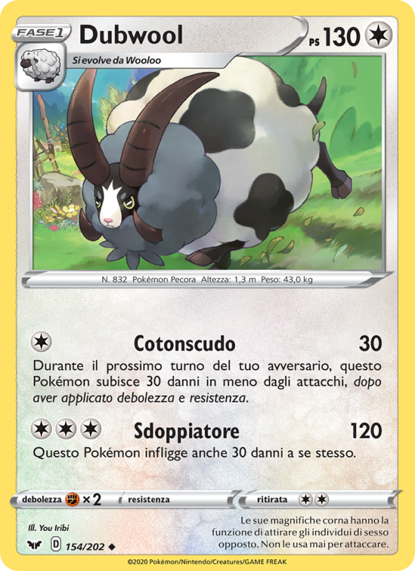 Dubwool 154/216 — Sword & Shield (Italian Pokémon TCG card)