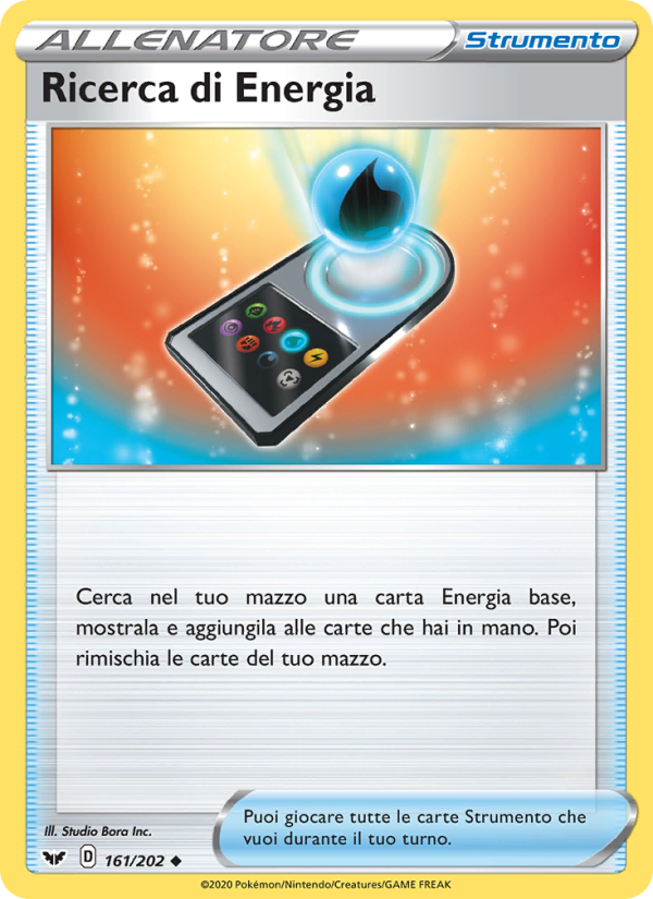 Ricerca di Energia 161/216 — Sword & Shield (Italian Pokémon TCG card)