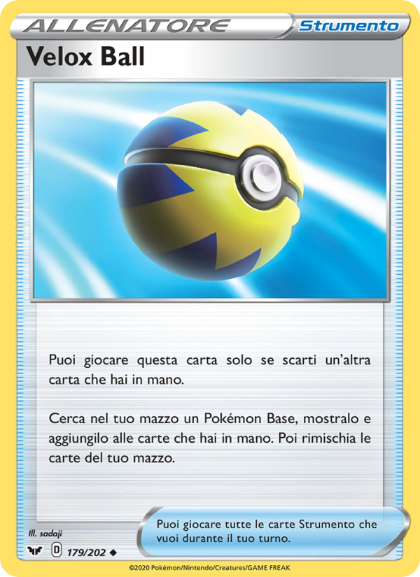 Velox Ball 179/216 — Sword & Shield (Italian Pokémon TCG card)