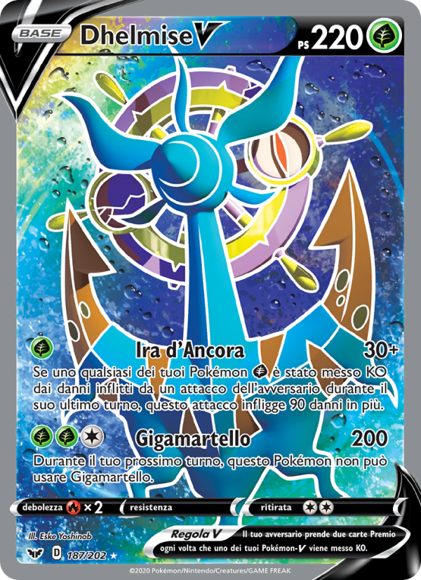 Dhelmise V 187/216 — Sword & Shield (Italian Pokémon TCG card)