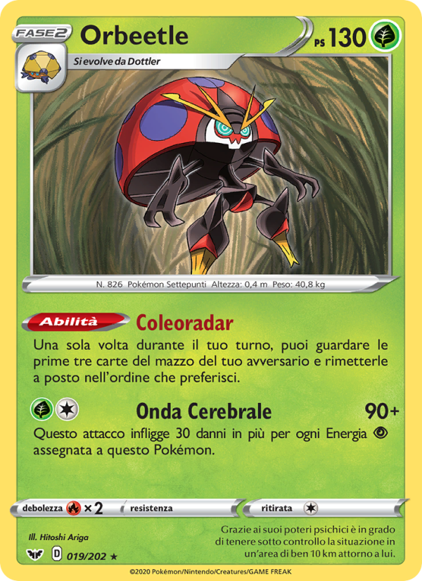 Orbeetle 019/216 — Sword & Shield (Italian Pokémon TCG card)