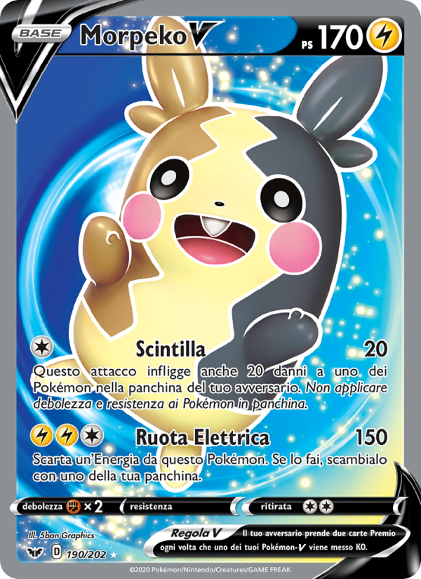 Morpeko V 190/216 — Sword & Shield (Italian Pokémon TCG card)