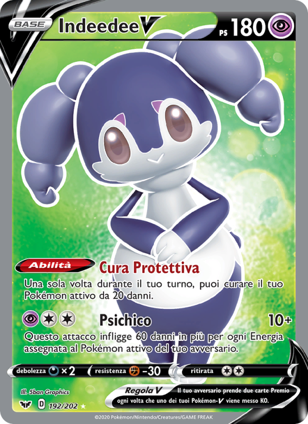Indeedee V 192/216 — Sword & Shield (Italian Pokémon TCG card)