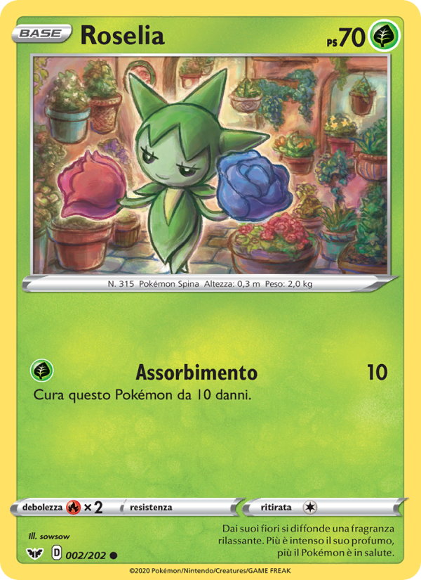 Roselia 002/216 — Sword & Shield (Italian Pokémon TCG card)