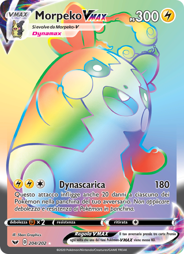 Morpeko VMAX 204/216 — Sword & Shield (Italian Pokémon TCG card)