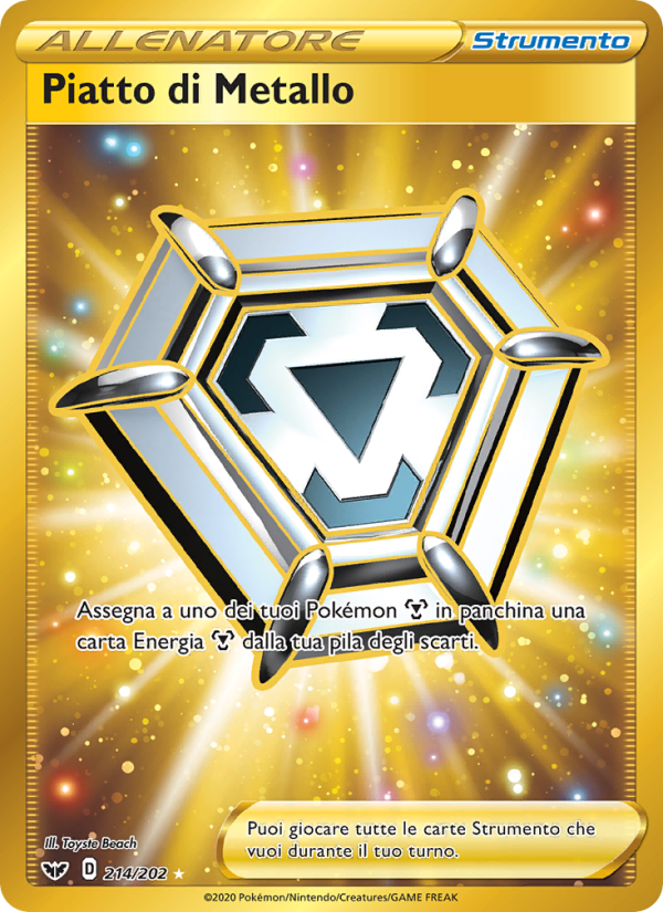 Piatto di Metallo 214/216 — Sword & Shield (Italian Pokémon TCG card)