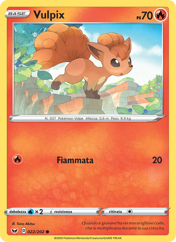 Vulpix 022/216 — Sword & Shield (Italian Pokémon TCG card)