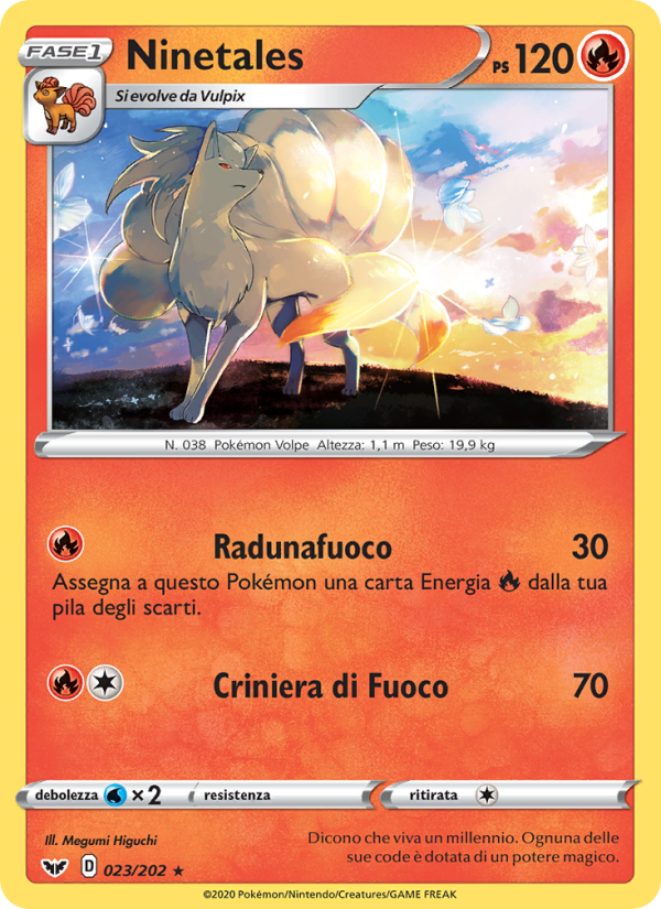 Ninetales 023/216 — Sword & Shield (Italian Pokémon TCG card)