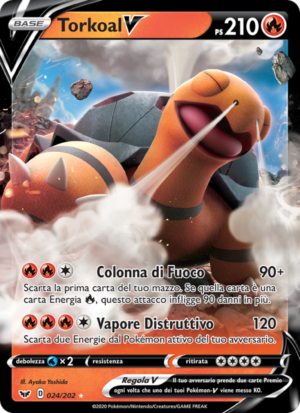 Torkoal V 024/216 — Sword & Shield (Italian Pokémon TCG card)