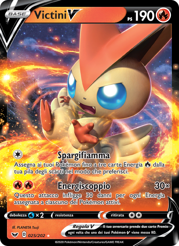 Victini V 025/216 — Sword & Shield (Italian Pokémon TCG card)