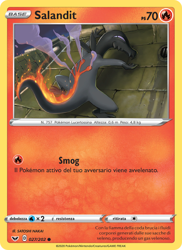 Salandit 027/216 — Sword & Shield (Italian Pokémon TCG card)