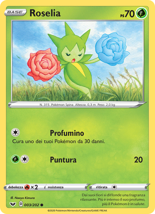 Roselia 003/216 — Sword & Shield (Italian Pokémon TCG card)
