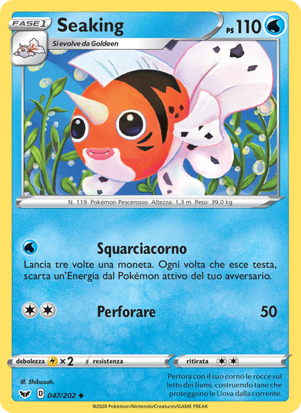 Seaking 047/216 — Sword & Shield (Italian Pokémon TCG card)