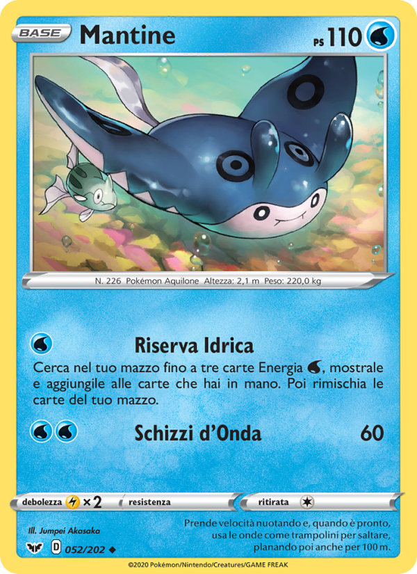 Mantine 052/216 — Sword & Shield (Italian Pokémon TCG card)