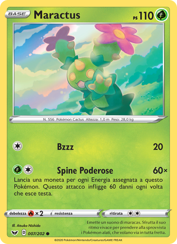 Maractus 007/216 — Sword & Shield (Italian Pokémon TCG card)