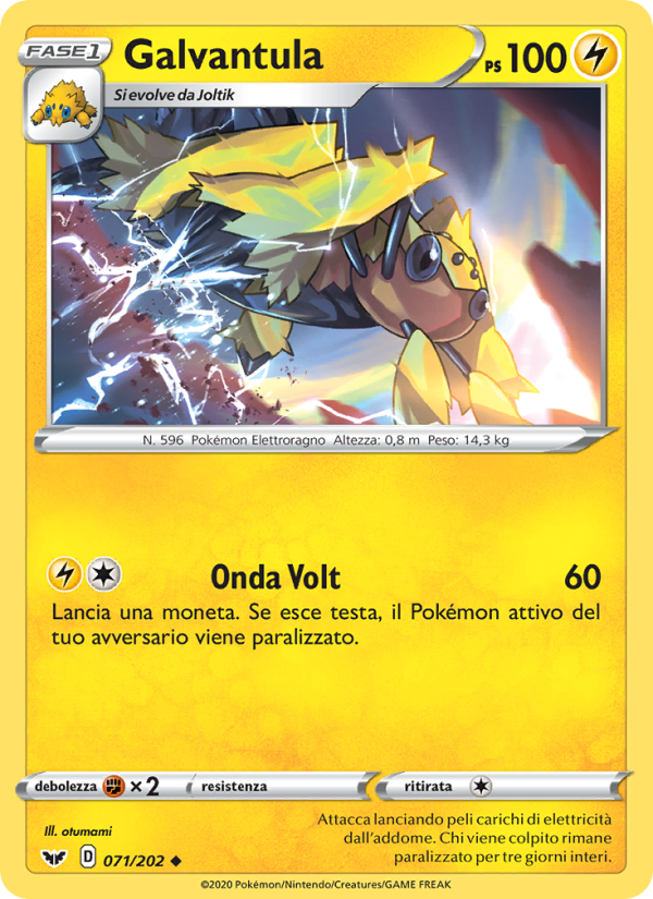 Galvantula 071/216 — Sword & Shield (Italian Pokémon TCG card)