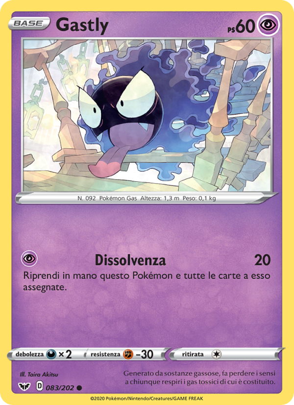 Gastly 083/216 — Sword & Shield (Italian Pokémon TCG card)