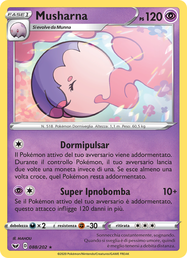 Musharna 088/216 — Sword & Shield (Italian Pokémon TCG card)