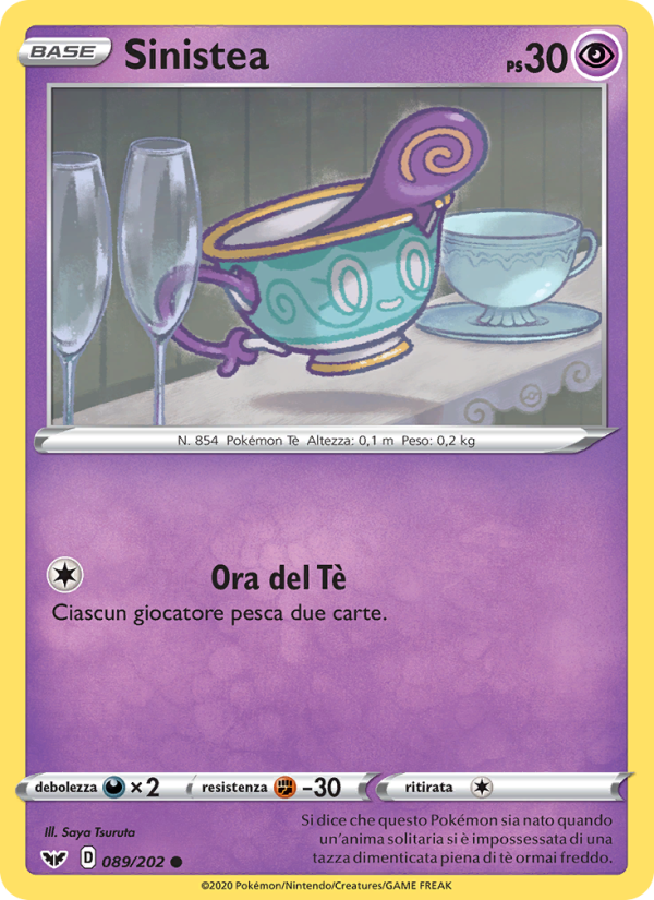 Sinistea 089/216 — Sword & Shield (Italian Pokémon TCG card)