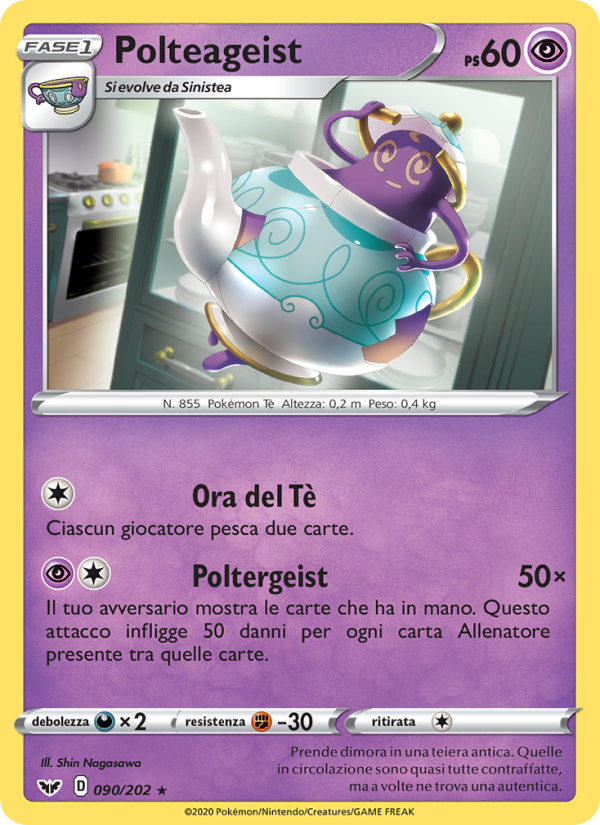 Polteageist 090/216 — Sword & Shield (Italian Pokémon TCG card)