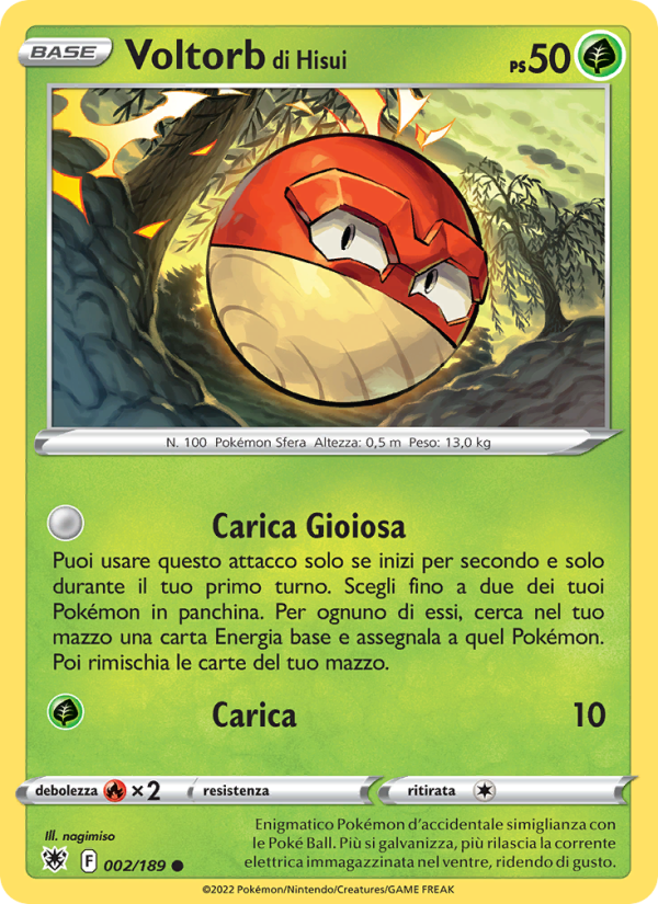 Voltorb di Hisui 002/246 — Astral Radiance (Italian Pokémon TCG card)