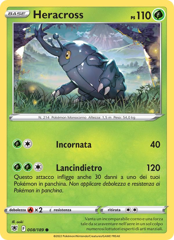 Heracross 008/246 — Astral Radiance (Italian Pokémon TCG card)