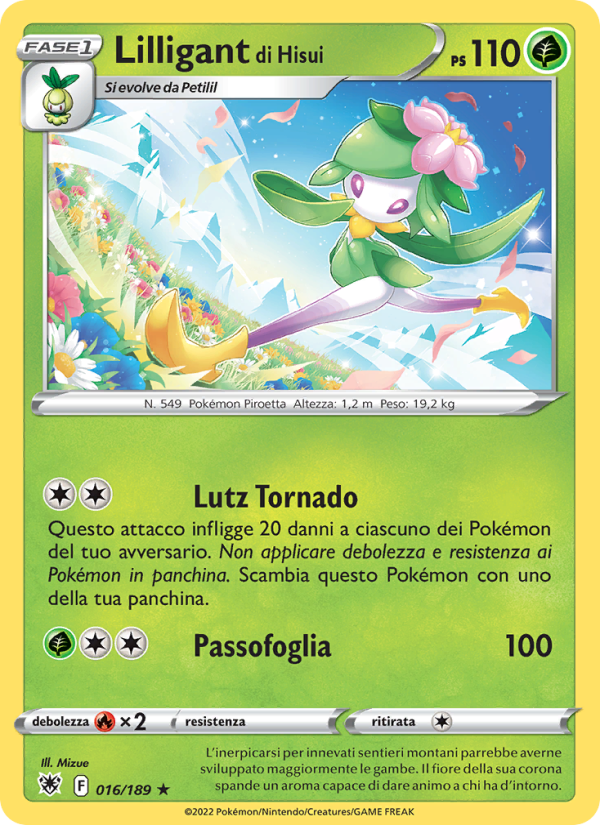 Lilligant di Hisui 016/246 — Astral Radiance (Italian Pokémon TCG card)