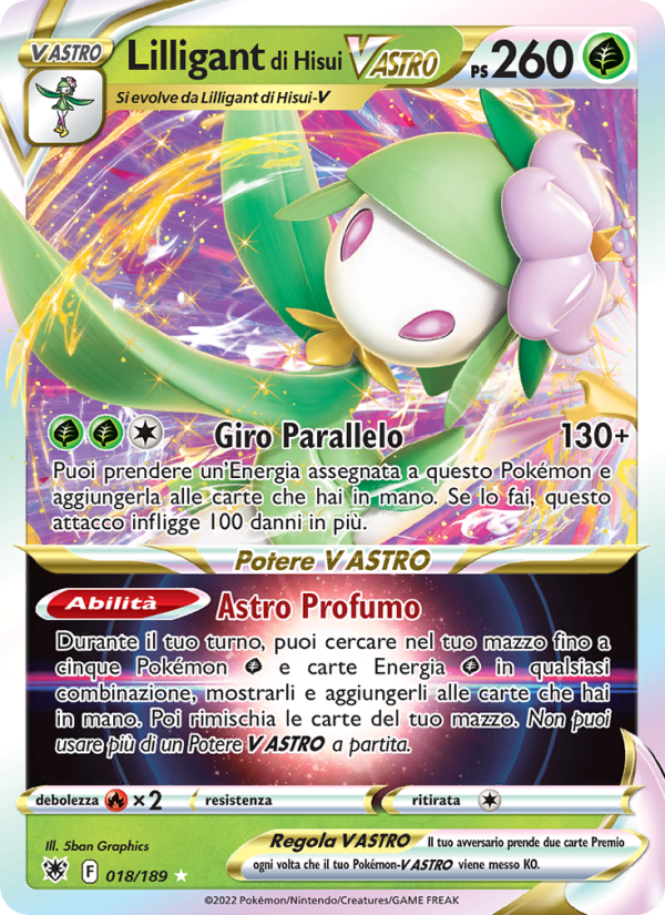 Lilligant di Hisui V ASTRO 018/246 — Astral Radiance (Italian Pokémon TCG card)