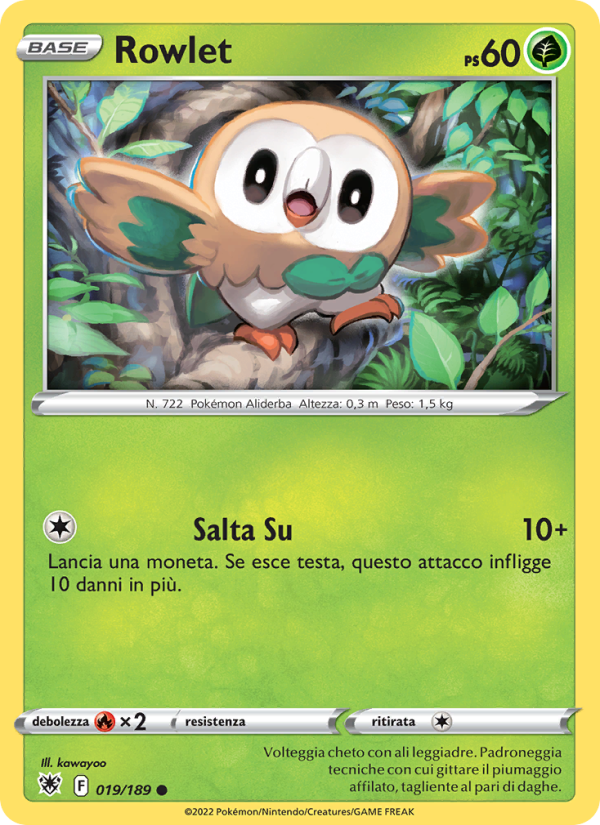 Rowlet 019/246 — Astral Radiance (Italian Pokémon TCG card)