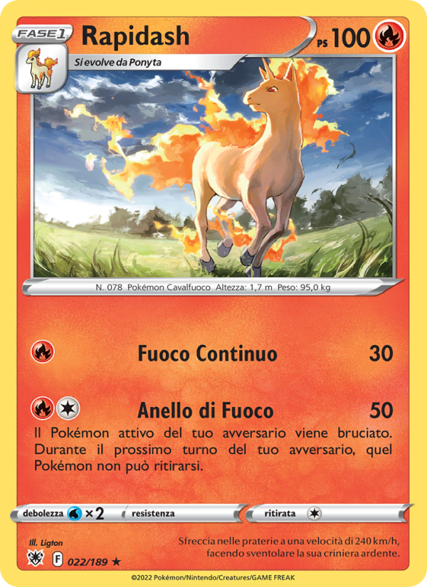 Rapidash 022/246 — Astral Radiance (Italian Pokémon TCG card)