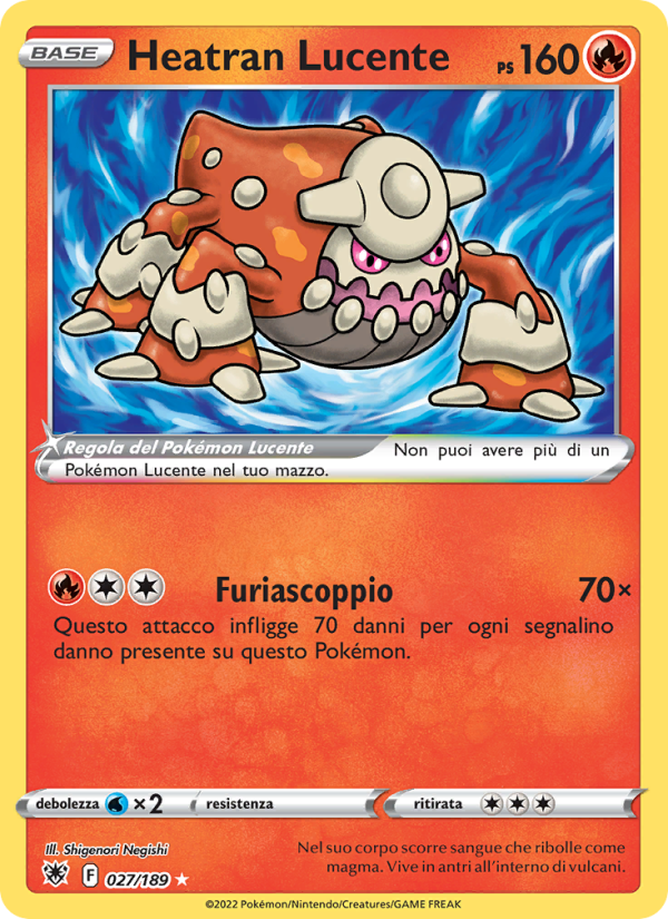 Heatran Lucente 027/246 — Astral Radiance (Italian Pokémon TCG card)