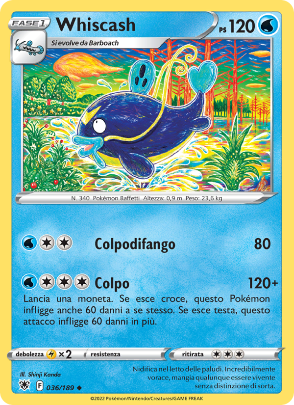 Whiscash 036/246 — Astral Radiance (Italian Pokémon TCG card)