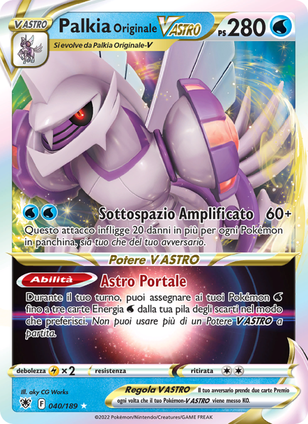 Palkia Originale V ASTRO 040/246 — Astral Radiance (Italian Pokémon TCG card)