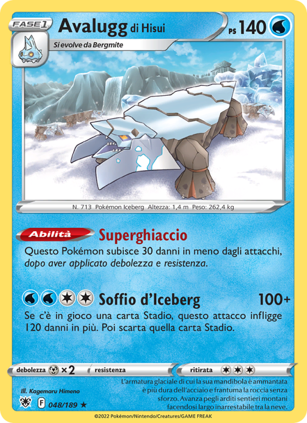 Avalugg di Hisui 048/246 — Astral Radiance (Italian Pokémon TCG card)