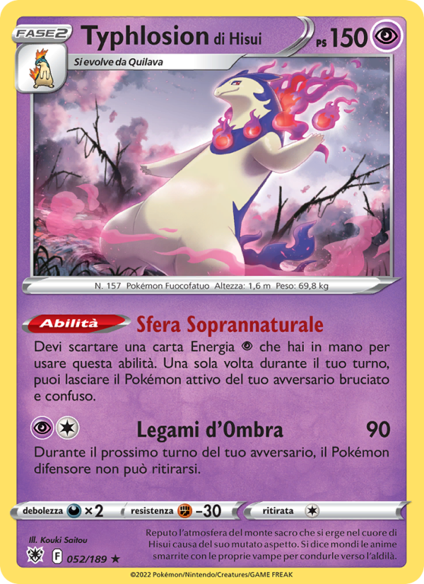 Typhlosion di Hisui 052/246 — Astral Radiance (Italian Pokémon TCG card)