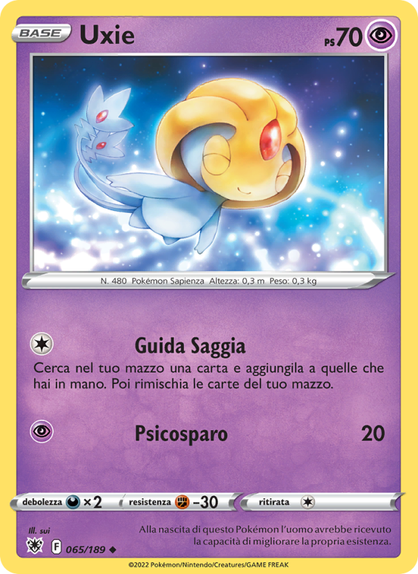 Uxie 065/246 — Astral Radiance (Italian Pokémon TCG card)