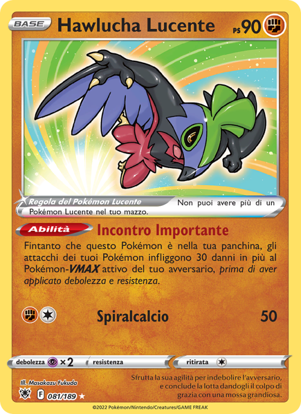 Hawlucha Lucente 081/246 — Astral Radiance (Italian Pokémon TCG card)