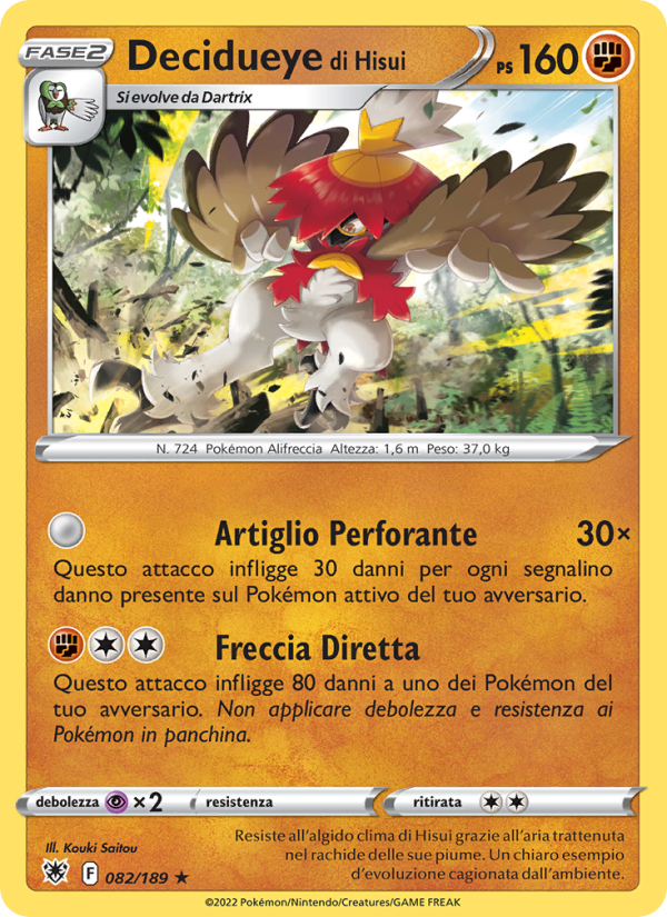 Decidueye di Hisui 082/246 — Astral Radiance (Italian Pokémon TCG card)