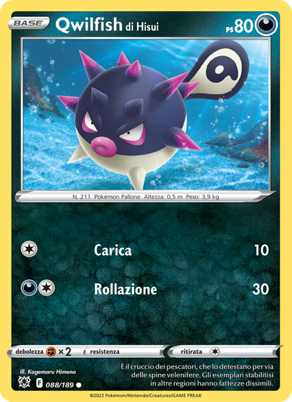 Qwilfish di Hisui 088/246 — Astral Radiance (Italian Pokémon TCG card)