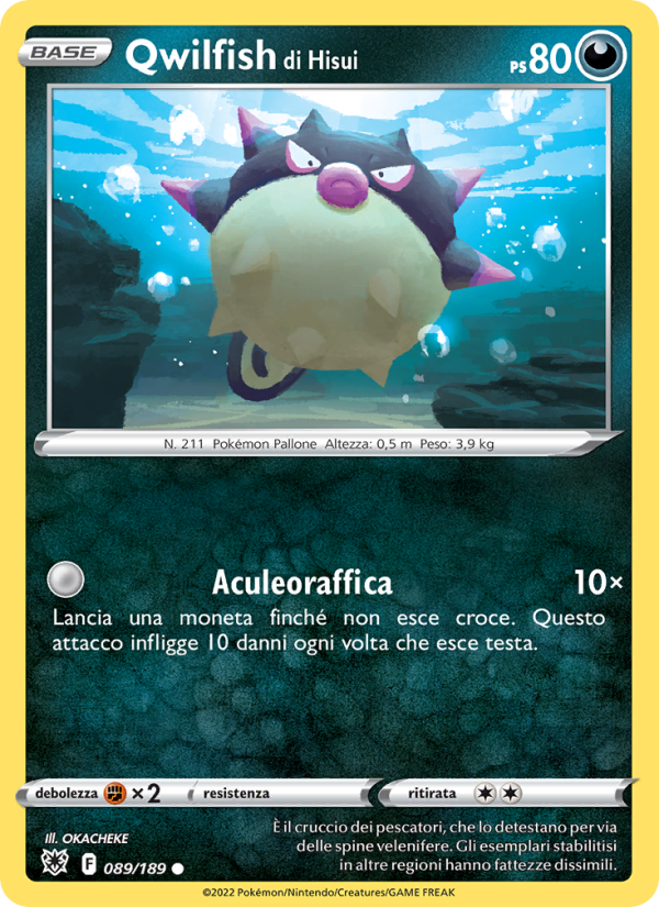 Qwilfish di Hisui 089/246 — Astral Radiance (Italian Pokémon TCG card)