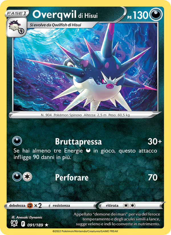 Overqwil di Hisui 091/246 — Astral Radiance (Italian Pokémon TCG card)