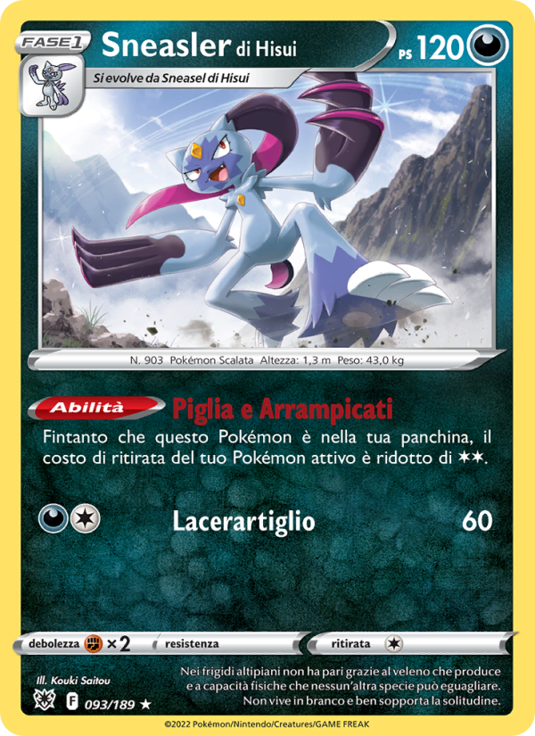 Sneasler di Hisui 093/246 — Astral Radiance (Italian Pokémon TCG card)