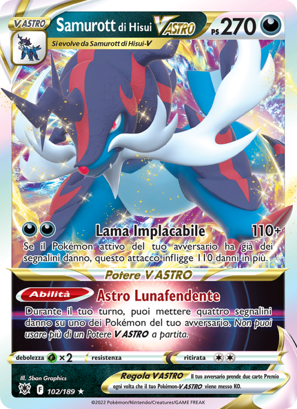 Samurott di Hisui V ASTRO 102/246 — Astral Radiance (Italian Pokémon TCG card)