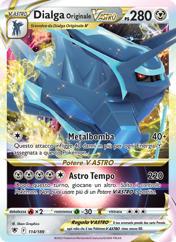 Dialga Originale V ASTRO 114/246 — Astral Radiance (Italian Pokémon TCG card)
