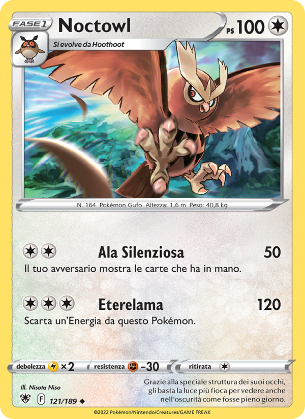 Noctowl 121/246 — Astral Radiance (Italian Pokémon TCG card)