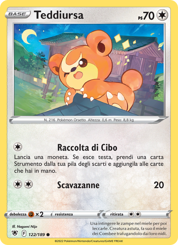 Teddiursa 122/246 — Astral Radiance (Italian Pokémon TCG card)