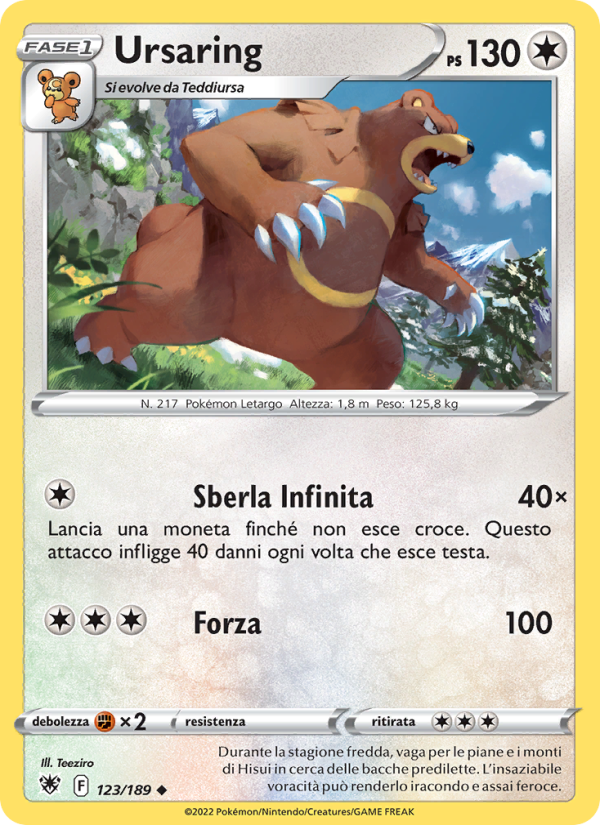 Ursaring 123/246 — Astral Radiance (Italian Pokémon TCG card)