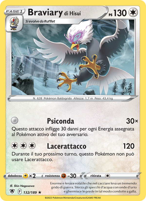 Braviary di Hisui 132/246 — Astral Radiance (Italian Pokémon TCG card)