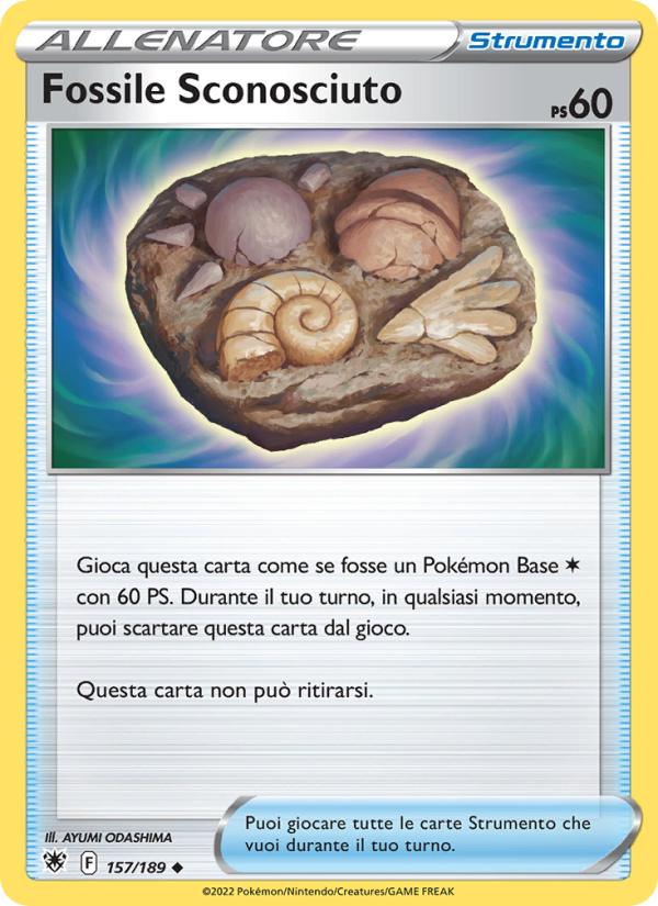 Fossile Sconosciuto 157/246 — Astral Radiance (Italian Pokémon TCG card)